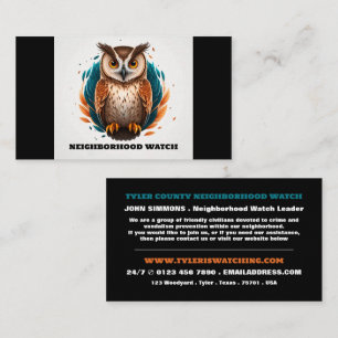Owl Design, Neighborhood Watch Community Business Card