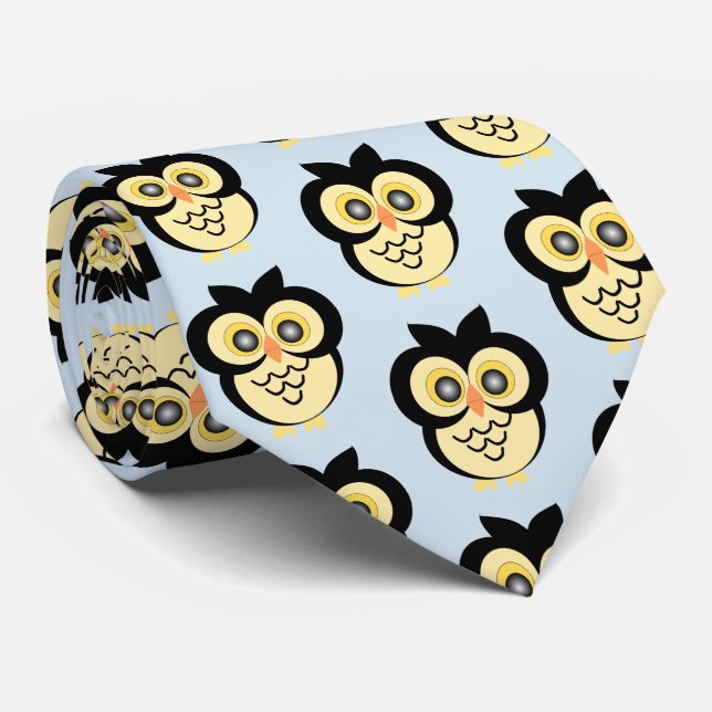 Owl Design Tie (Rolled)