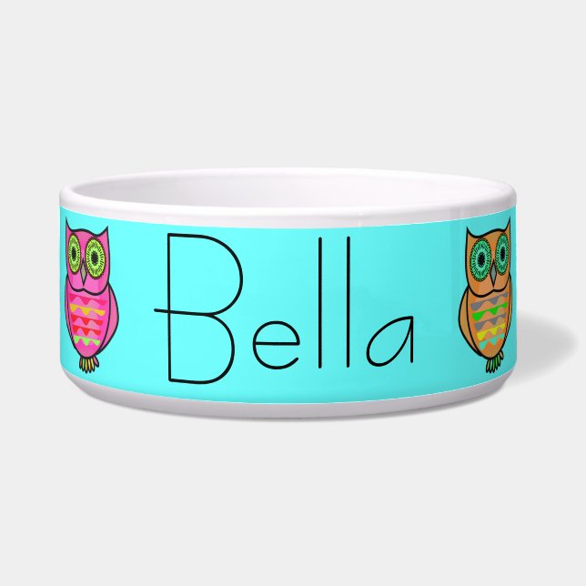 Owl Dog Bowl (Front)