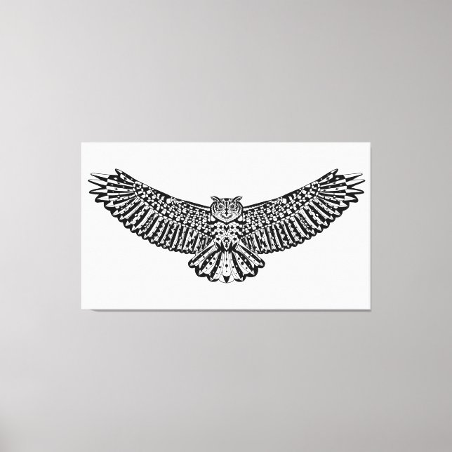 Owl Doodle 6 Canvas Print (Front)