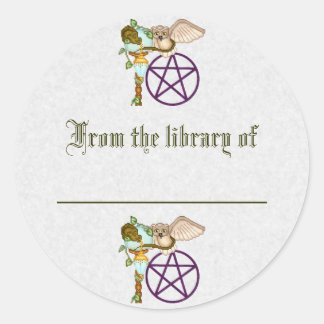 Owl, Dragon & Pentacle Pixel Art Classic Round Sticker