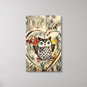 Owl drawing canvas print