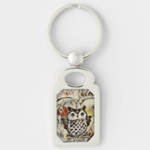 Owl drawing keychain
