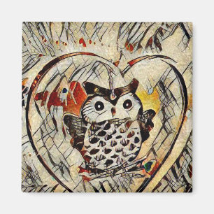 Owl drawing magnet