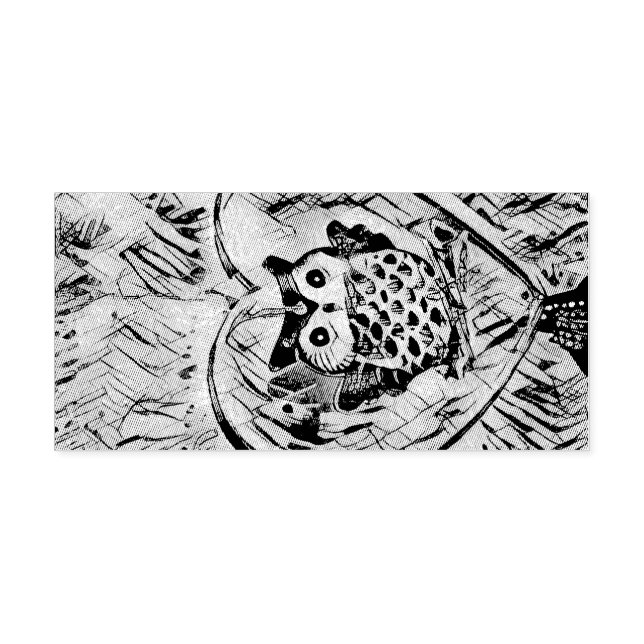 Owl drawing self-inking stamp (Design)