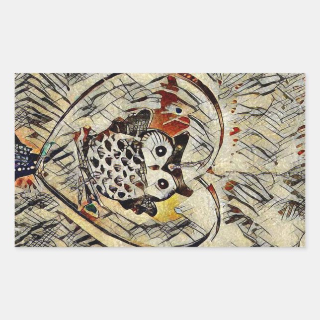 Owl drawing sticker (Front)