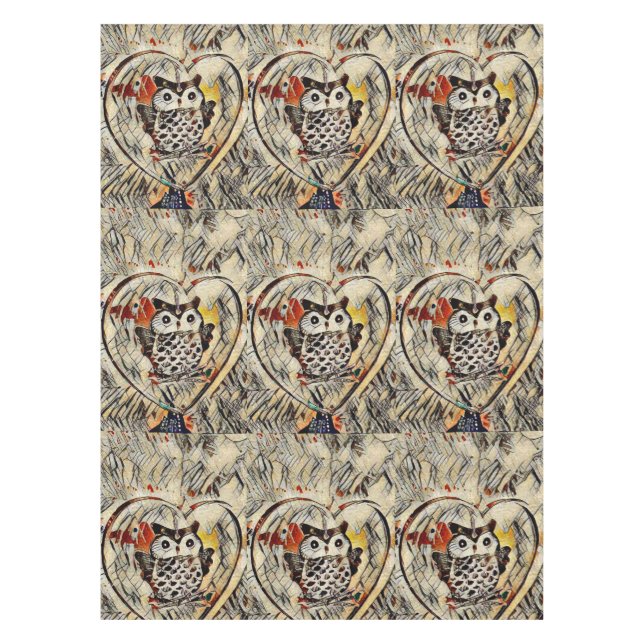 Owl drawing tablecloth (Front)