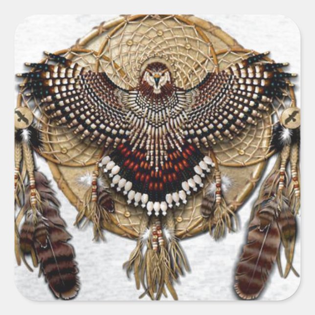 Owl Dream Catcher Square Sticker (Front)
