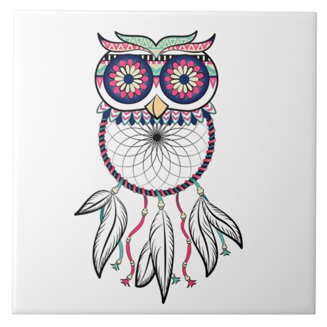 Owl dream catcher tile (Front)