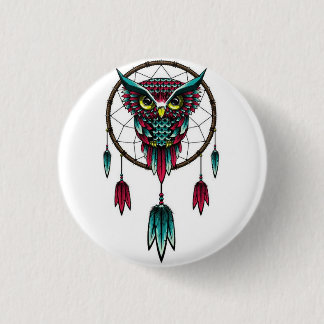 Owl dreamcatcher. 1 inch round button