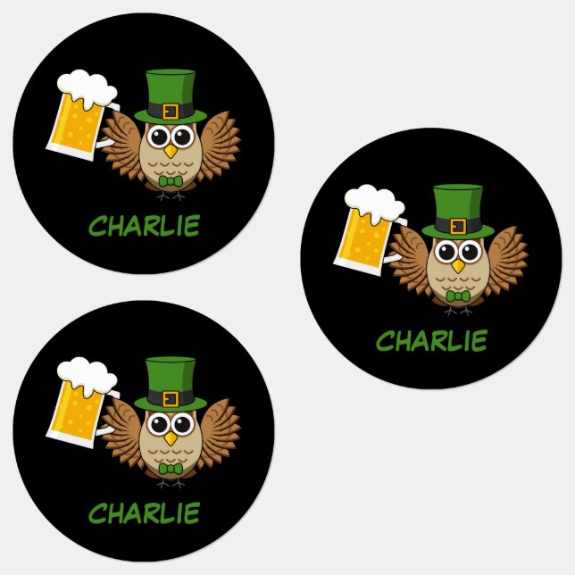 Owl Drinking Beer St Patrick's Day | Personalize (Group)