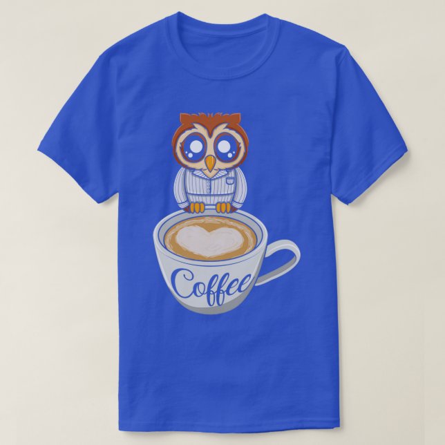 Owl Espresso Barista Coffee Artisan Coffeemaker T-Shirt (Design Front)