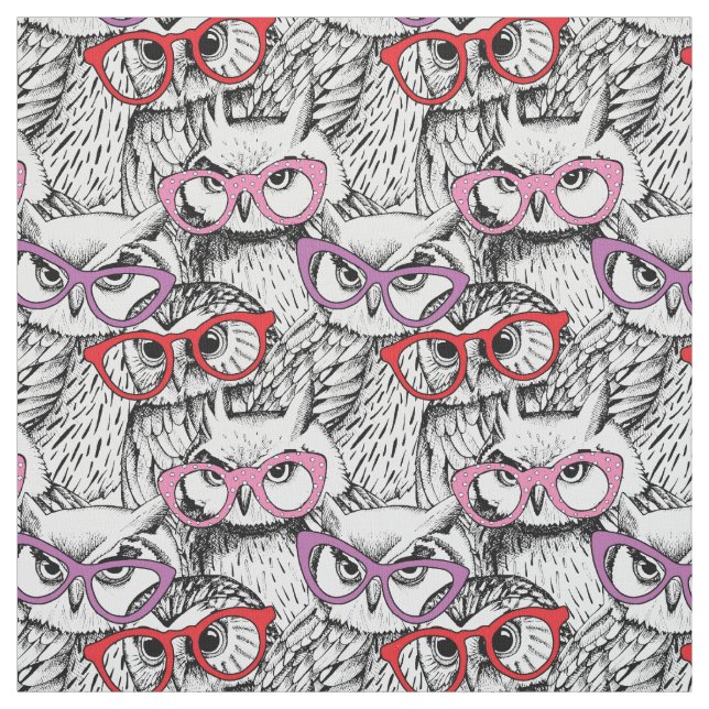 Owl Eyeglasses Pattern Fabric (Swatch)