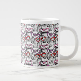 Owl Eyeglasses Pattern Large Coffee Mug