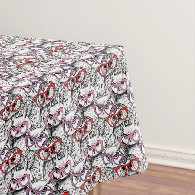 Owl Eyeglasses Pattern Tablecloth (In Situ)