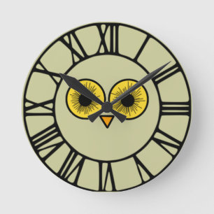 Owl Eyes Round Clock