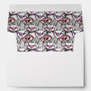 Owl Eyglasses Pattern Envelope