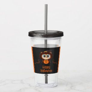 Owl/Fall/Autumn/Halloween/pumpkin Acrylic Tumbler