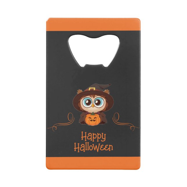 Owl/Fall/Autumn/Halloween/pumpkin Credit Card Bottle Opener (Front)