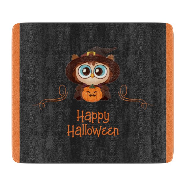 Owl/Fall/Autumn/Halloween/pumpkin Cutting Board (Front)