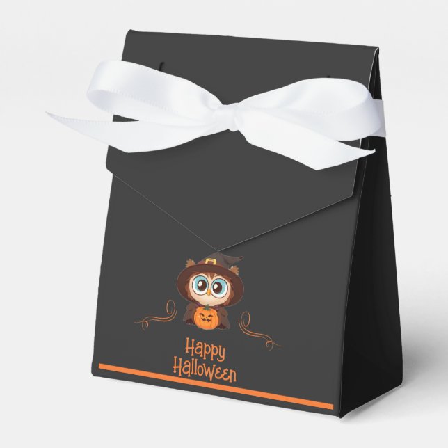 Owl/Fall/Autumn/Halloween/pumpkin Favor Box (Front Side)