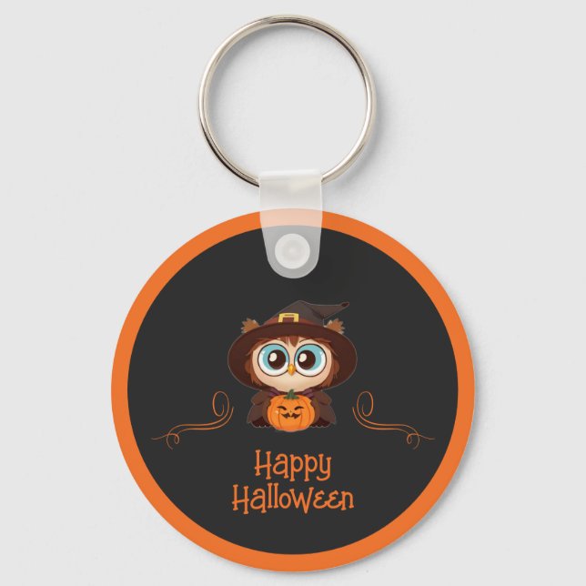 Owl/Fall/Autumn/Halloween/pumpkin Keychain (Front)
