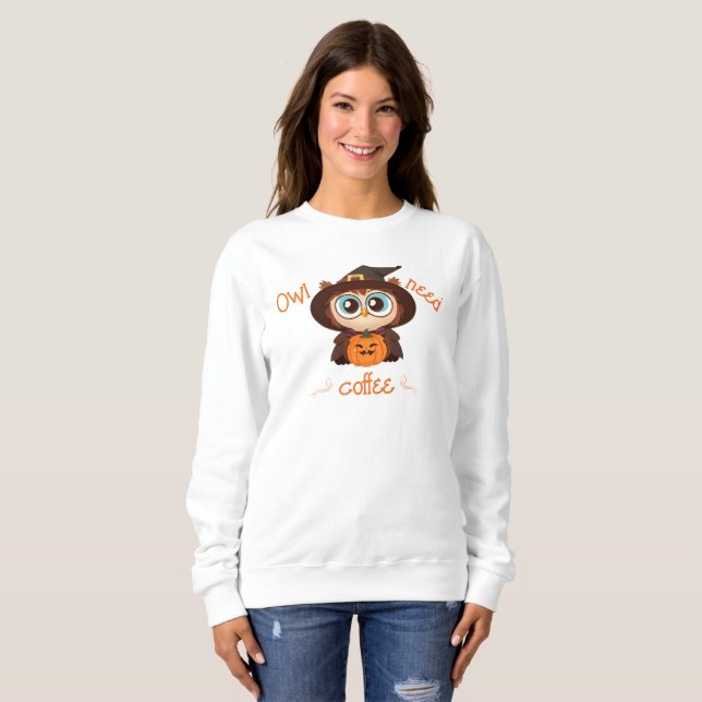 Owl/Fall/Autumn/Halloween/pumpkin Sweatshirt (Front Full)