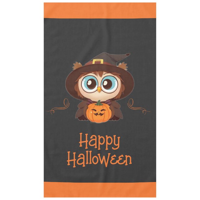 Owl/Fall/Autumn/Halloween/pumpkin Tablecloth (Front)