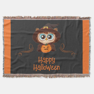 Owl/Fall/Autumn/Halloween/pumpkin Throw Blanket