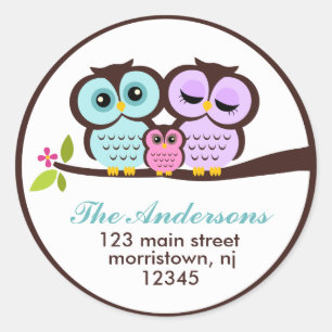 Owl Family Address Labels