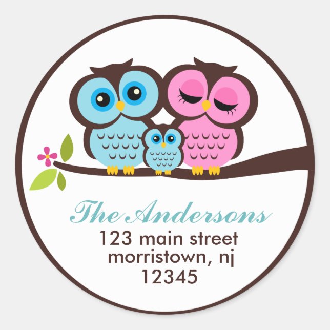 Owl Family Address Labels (Front)