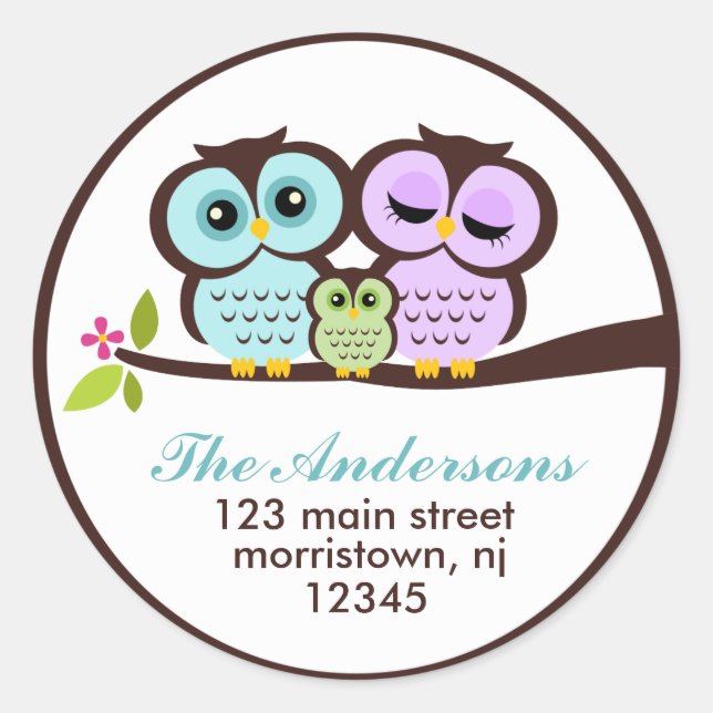 Owl Family Address Labels (Front)