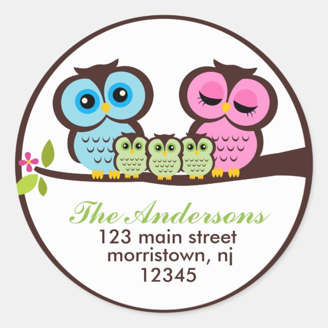 Owl Family Address Labels (Front)