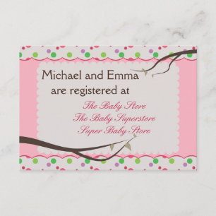 Owl Family Baby Shower Registry Card