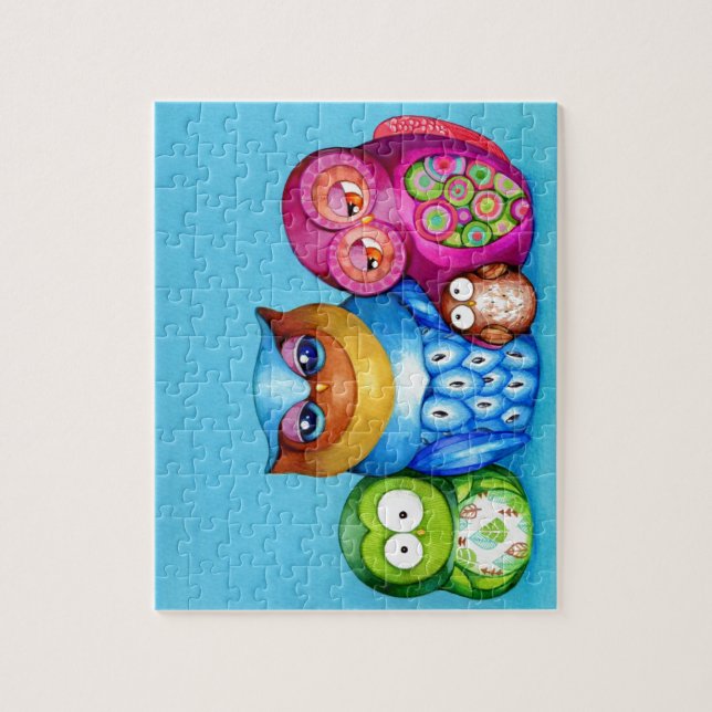 Owl Family Portrait Jigsaw Puzzle (Vertical)