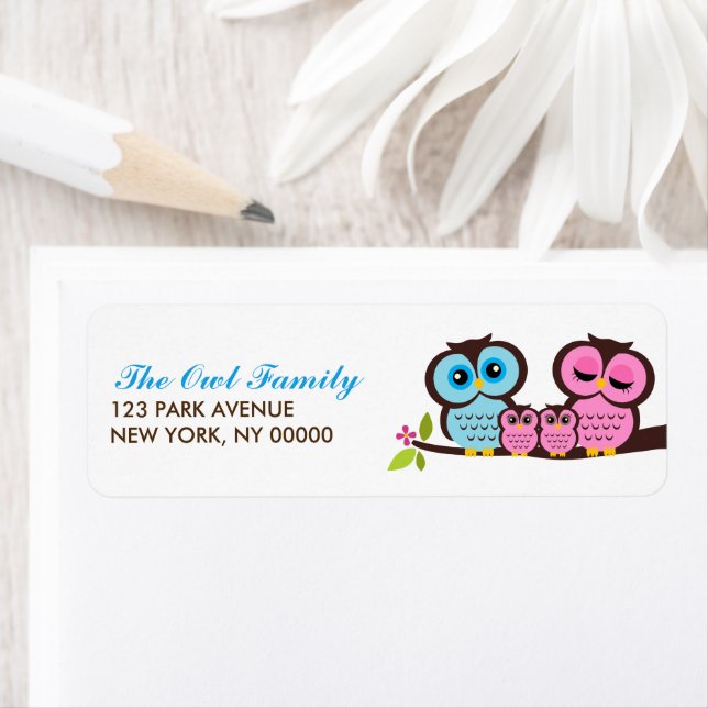 Owl Family Return Address Labels (Insitu)