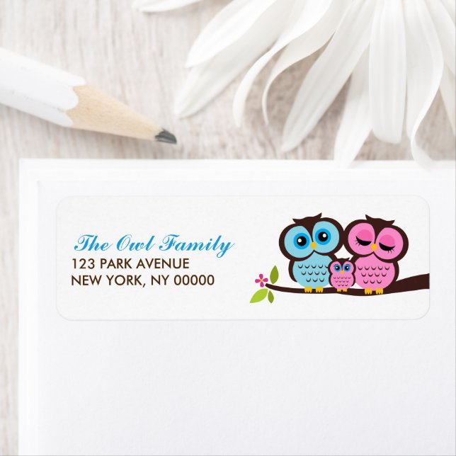 Owl Family Return Address Labels (Insitu)