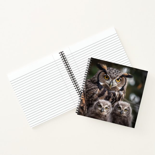 Owl Family Spiral Notebook (Inside)