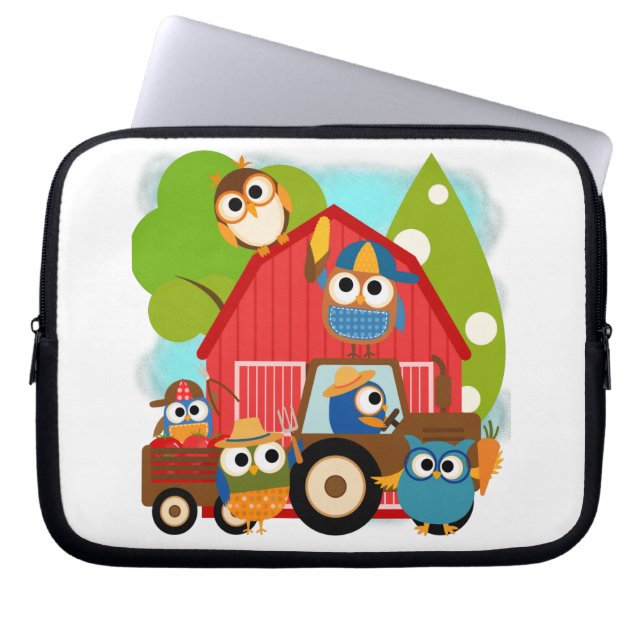 Owl Farmers Laptop Sleeve (Front)