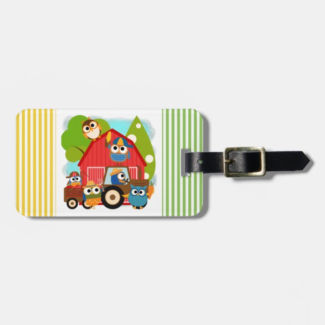 Owl Farmers Luggage Tag (Front Horizontal)