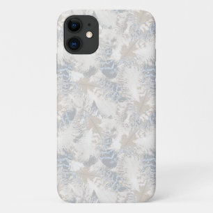 owl Feathers, gray, beige and blue, bird, light, iPhone 11 Case
