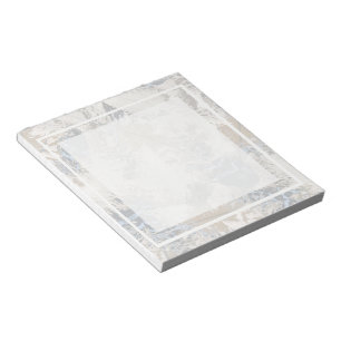 owl Feathers, gray, beige and blue Notepad