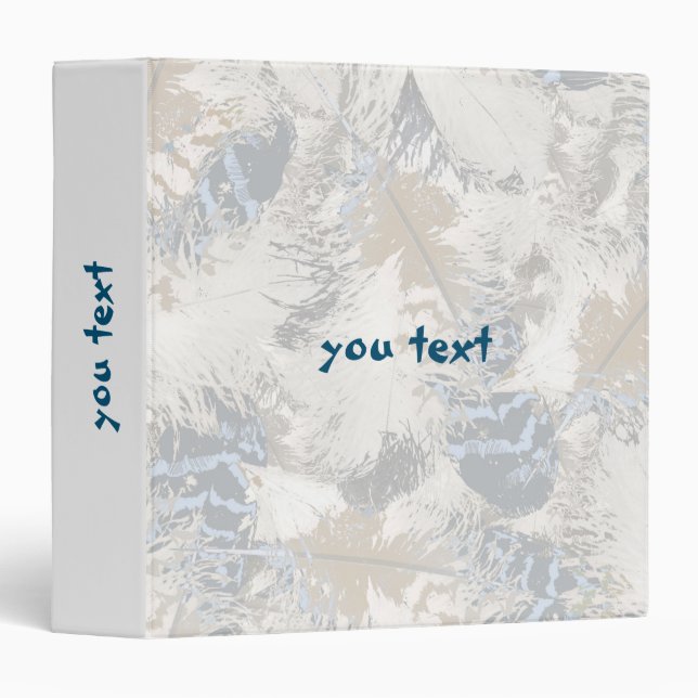 owl Feathers, grey, beige and blue, bird, light, Binder (Front/Spine)