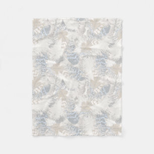 owl Feathers, grey, beige and blue, bird, light, Fleece Blanket