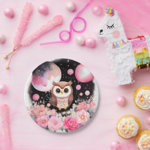 Owl First Birthday Paper Plates