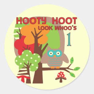 Owl First Birthday T-shirts and Gifts Classic Round Sticker