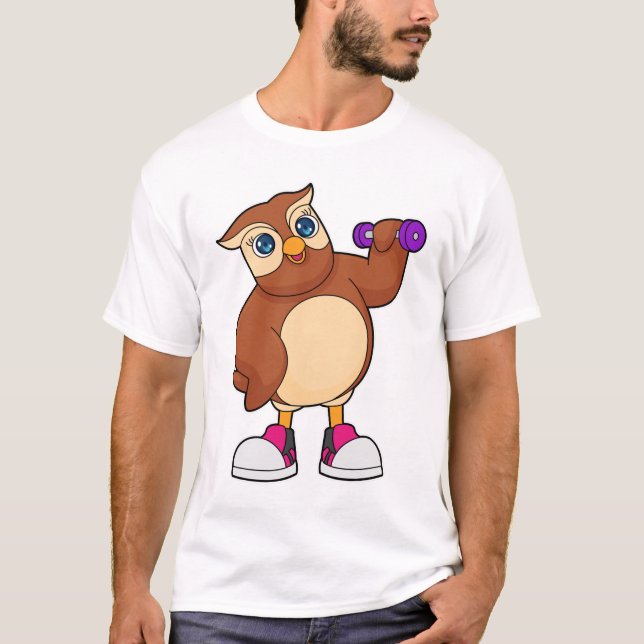 Owl Fitness Dumbbell T-Shirt (Front)