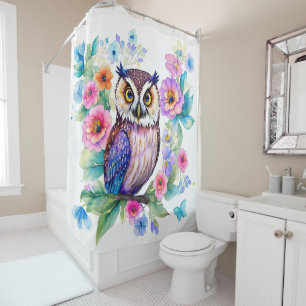 Owl Floral Artistic Watercolor