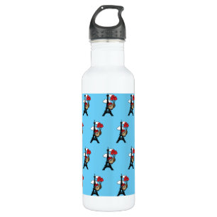 Owl Flying with Heart Balloons in Paris 710 Ml Water Bottle