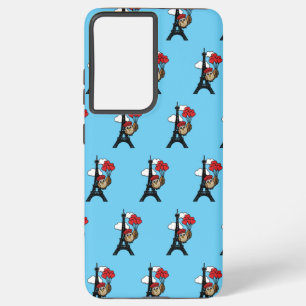 Owl Flying with Heart Balloons in Paris Samsung Galaxy Case